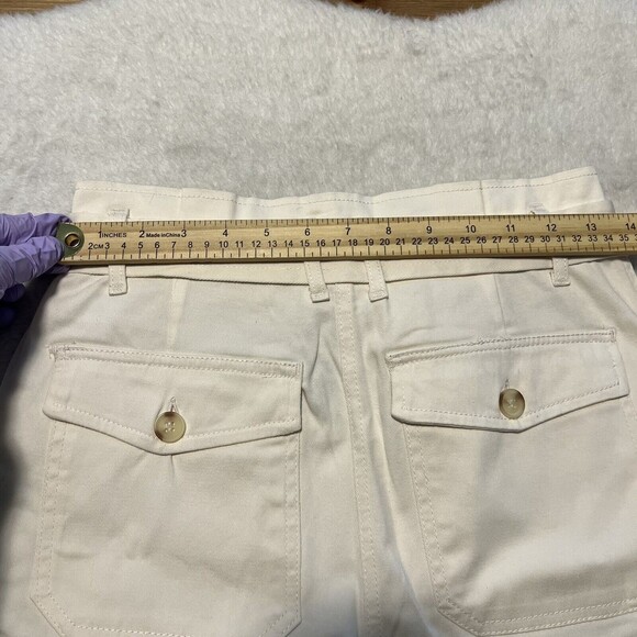Blu Pepper Womens Paperbag Ivory Shorts Cotton Spandex Shorts Size Medium - Picture 9 of 12
